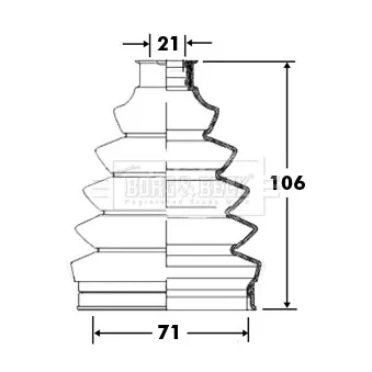 Joint-soufflet, arbre de commande BORG & BECK BCB2365