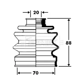 Joint-soufflet, arbre de commande BORG & BECK BCB2368