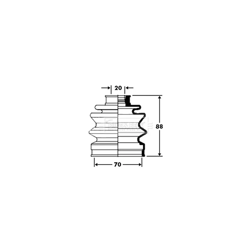 Joint-soufflet, arbre de commande BORG & BECK BCB2368