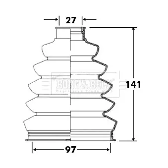 Joint-soufflet, arbre de commande BORG & BECK BCB2372