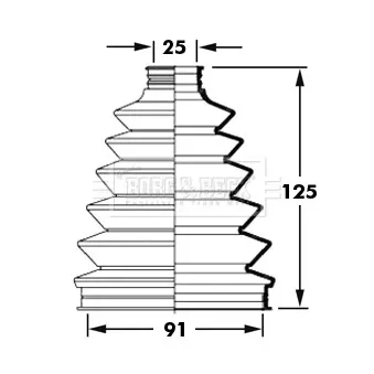 Joint-soufflet, arbre de commande BORG & BECK BCB2377