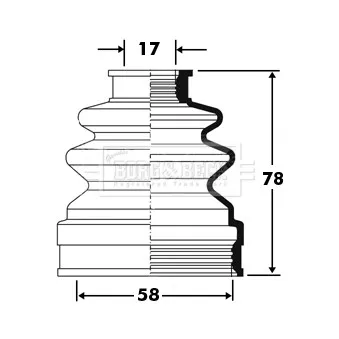 Joint-soufflet, arbre de commande BORG & BECK BCB2382