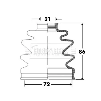 Joint-soufflet, arbre de commande BORG & BECK BCB2385