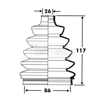 Joint-soufflet, arbre de commande BORG & BECK BCB2389
