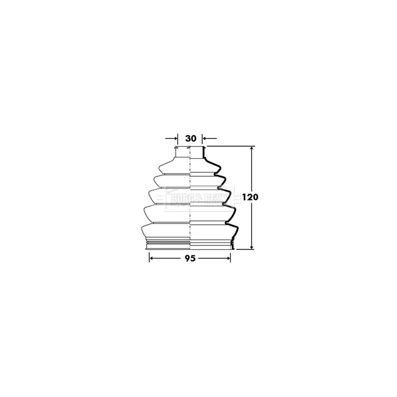 Joint-soufflet, arbre de commande BORG & BECK BCB2393