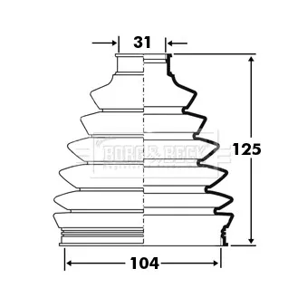 Joint-soufflet, arbre de commande BORG & BECK BCB2395