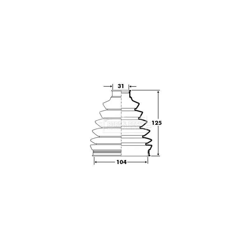 Joint-soufflet, arbre de commande BORG & BECK BCB2395