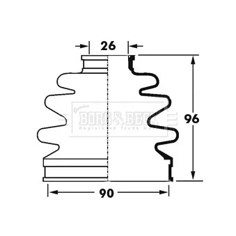 Joint-soufflet, arbre de commande BORG & BECK BCB2398