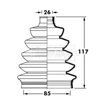 Joint-soufflet, arbre de commande BORG & BECK BCB2399