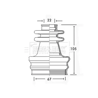 Joint-soufflet, arbre de commande BORG & BECK BCB2417