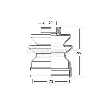 Joint-soufflet, arbre de commande BORG & BECK BCB2484