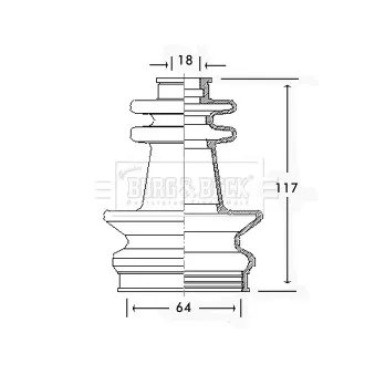 Joint-soufflet, arbre de commande BORG & BECK BCB2597