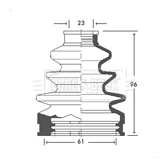 Joint-soufflet, arbre de commande BORG & BECK BCB2622