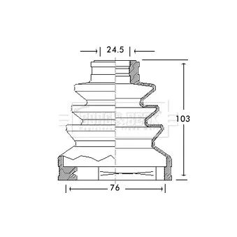Joint-soufflet, arbre de commande BORG & BECK BCB2648