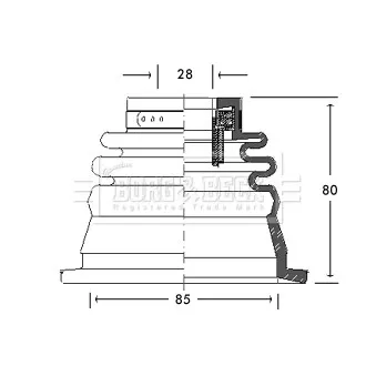 Joint-soufflet, arbre de commande BORG & BECK BCB2650
