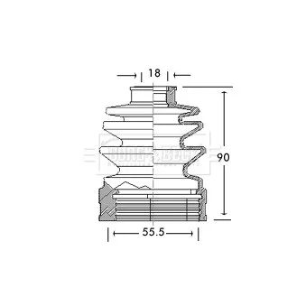 Joint-soufflet, arbre de commande BORG & BECK BCB2655
