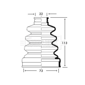 Joint-soufflet, arbre de commande BORG & BECK BCB2709