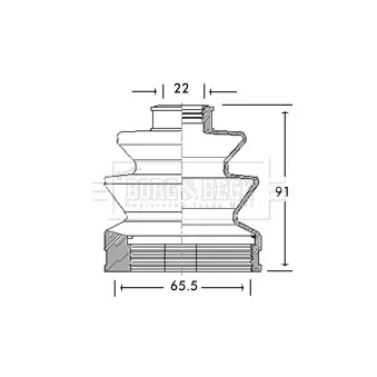 Joint-soufflet, arbre de commande BORG & BECK BCB2712