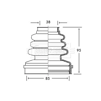 Joint-soufflet, arbre de commande BORG & BECK BCB2737