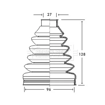 Joint-soufflet, arbre de commande BORG & BECK BCB2741
