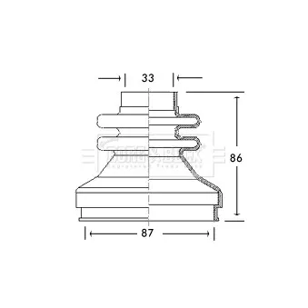 Joint-soufflet, arbre de commande BORG & BECK BCB2763