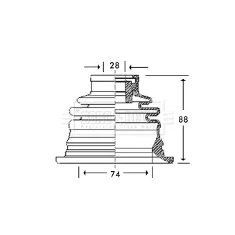 Joint-soufflet, arbre de commande BORG & BECK BCB2780