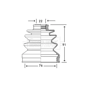 Joint-soufflet, arbre de commande BORG & BECK BCB2781