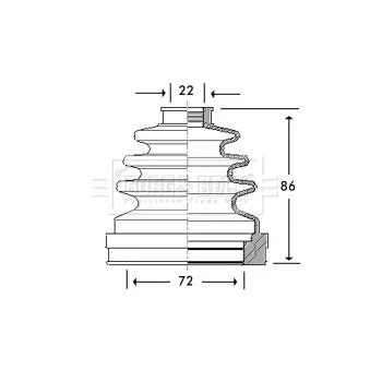 Joint-soufflet, arbre de commande BORG & BECK BCB2782