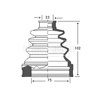 Joint-soufflet, arbre de commande BORG & BECK BCB2784