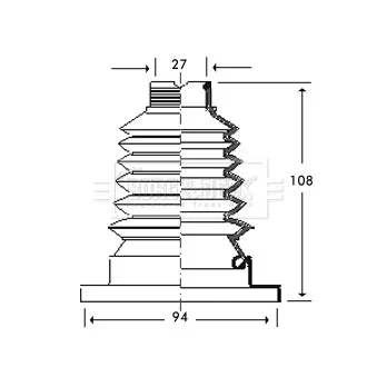 Joint-soufflet, arbre de commande BORG & BECK BCB2788