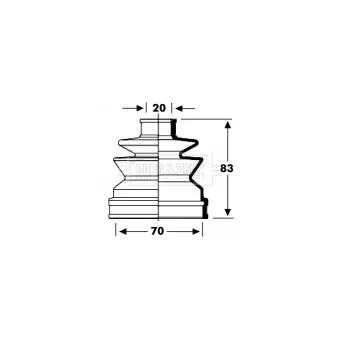 Joint-soufflet, arbre de commande BORG & BECK BCB2793