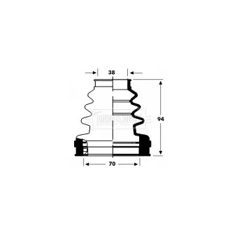 Joint-soufflet, arbre de commande BORG & BECK BCB2807