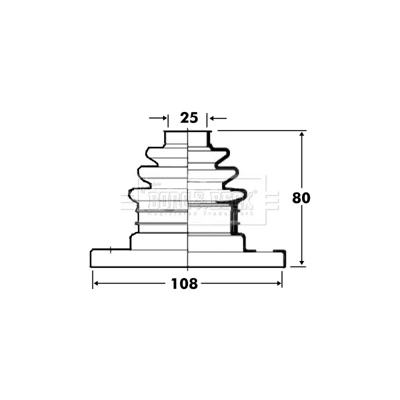 Joint-soufflet, arbre de commande BORG & BECK BCB2810
