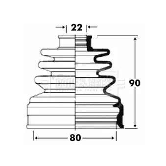 Joint-soufflet, arbre de commande BORG & BECK BCB2814