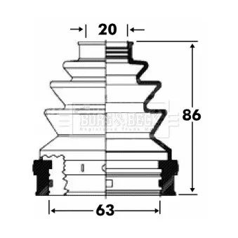 Joint-soufflet, arbre de commande BORG & BECK BCB2817