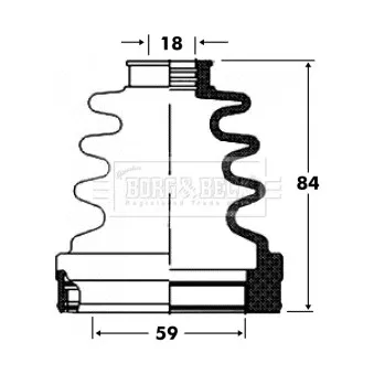 Joint-soufflet, arbre de commande BORG & BECK BCB2820