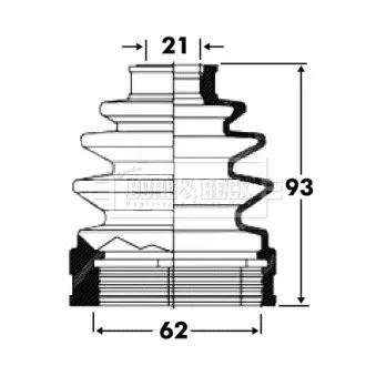 Joint-soufflet, arbre de commande BORG & BECK BCB2823