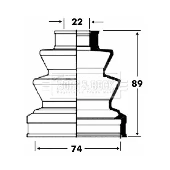 Joint-soufflet, arbre de commande BORG & BECK BCB2826