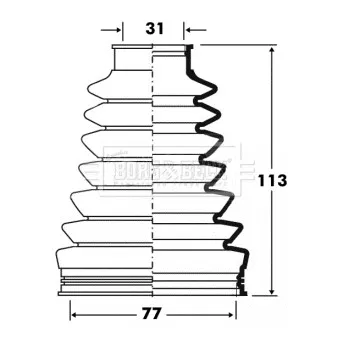 Joint-soufflet, arbre de commande BORG & BECK BCB2831