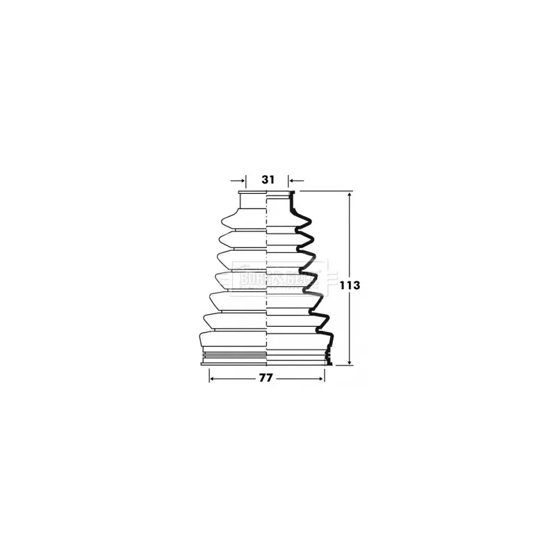 Joint-soufflet, arbre de commande BORG & BECK BCB2831