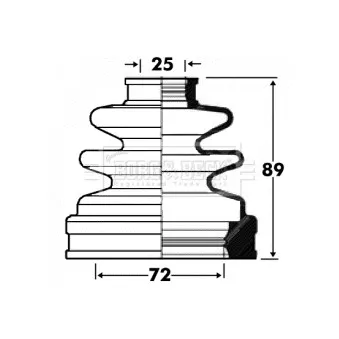 Joint-soufflet, arbre de commande BORG & BECK BCB2835
