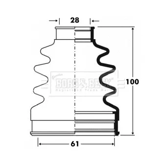 Joint-soufflet, arbre de commande BORG & BECK BCB2838