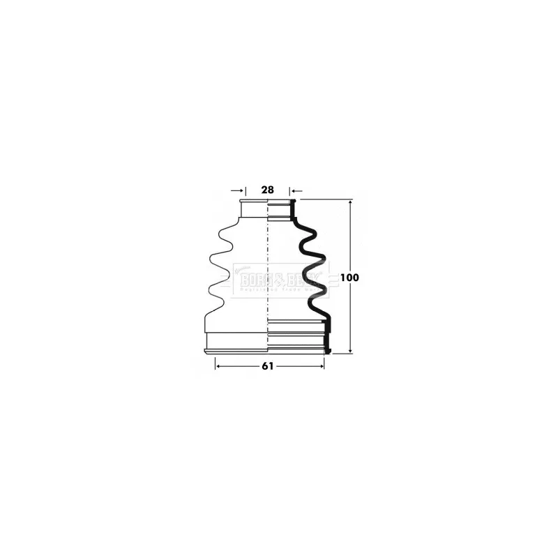 Joint-soufflet, arbre de commande BORG & BECK BCB2838