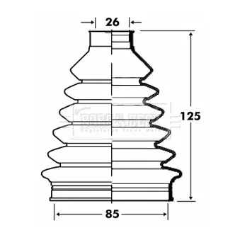 Joint-soufflet, arbre de commande BORG & BECK BCB2843
