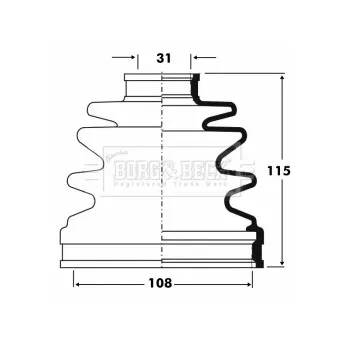 Joint-soufflet, arbre de commande BORG & BECK BCB2846