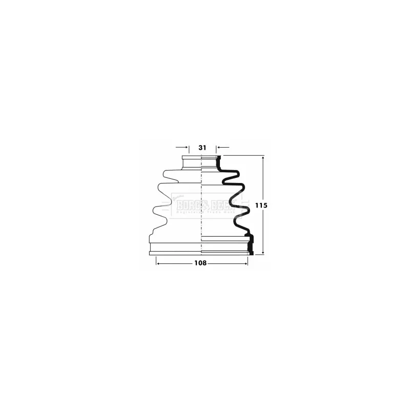 Joint-soufflet, arbre de commande BORG & BECK BCB2846