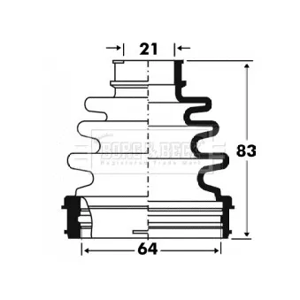 Joint-soufflet, arbre de commande BORG & BECK BCB2867