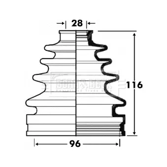 Joint-soufflet, arbre de commande BORG & BECK BCB2874