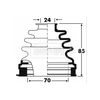 Joint-soufflet, arbre de commande BORG & BECK BCB2881