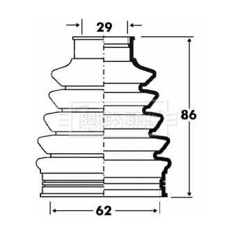 Joint-soufflet, arbre de commande BORG & BECK BCB2882